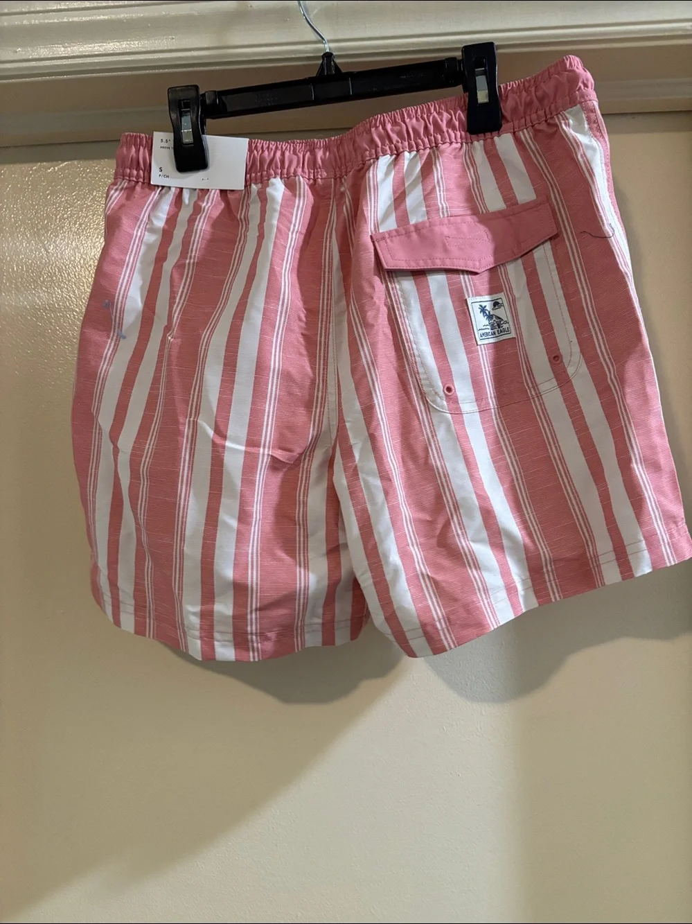 American Eagle Outfitters Pink and White Striped Drawstring Shorts NWT size S